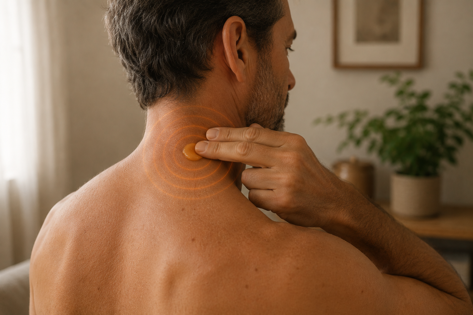 Aplicación de NeuroBalm en el cuello